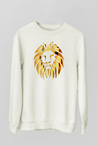 Aslan Beyaz Unisex Sweatshirt
