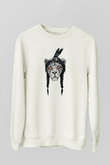 Aslan Beyaz Unisex Sweatshirt
