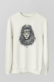 Aslan Beyaz Unisex Sweatshirt