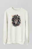 Aslan Beyaz Unisex Sweatshirt