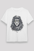 Aslan Beyaz Unisex Tişört T-Shirt - TişörtFabrikası