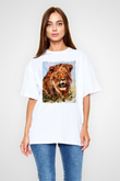 Aslan Beyaz Unisex Tişört T-Shirt - TişörtFabrikası