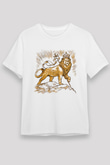 Aslan Beyaz Unisex Tişört T-Shirt - TişörtFabrikası