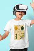 Aslan Burcu Baskılı Beyaz Unisex Beyaz Çocuk Tişört - Tshirt
