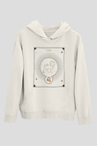 Aslan Burcu Baskılı Beyaz Unisex Hoodie