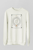 Aslan Burcu Baskılı Beyaz Unisex Sweatshirt