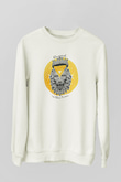Aslan Burcu Baskılı Beyaz Unisex Sweatshirt