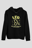 Aslan Burcu Baskılı Unisex Siyah Hoodie