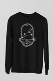 Aslan Burcu Baskılı Unisex Siyah Sweatshirt