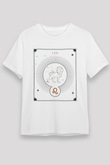 Aslan Burcu Unisex Baskılı Beyaz Tişört - Tshirt