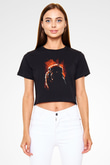 Aslan Siyah  Crop Top Tişört