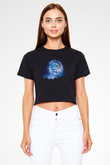 Aslan Siyah  Crop Top Tişört