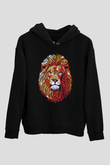 Aslan Siyah Unisex Hoodie