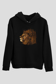 Aslan Siyah Unisex Hoodie