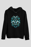 Aslan Siyah Unisex Hoodie