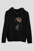 Aslan Siyah Unisex Kapüşonlu Sweatshirt