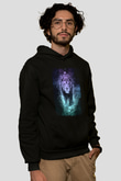 Aslan Siyah Unisex Kapüşonlu Sweatshirt