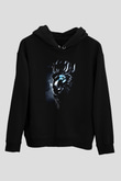 Aslan Siyah Unisex Kapüşonlu Sweatshirt