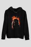 Aslan Siyah Unisex Kapüşonlu Sweatshirt