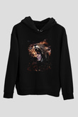 Aslan Siyah Unisex Kapüşonlu Sweatshirt
