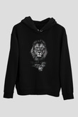 Aslan Siyah Unisex Kapüşonlu Sweatshirt