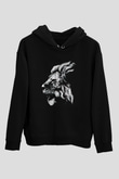 Aslan Siyah Unisex Kapüşonlu Sweatshirt