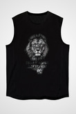 Aslan Siyah Unisex Kolsuz Tişört