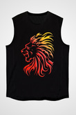 Aslan Siyah Unisex Kolsuz Tişört