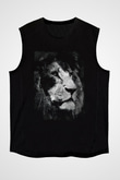 Aslan Siyah Unisex Kolsuz Tişört
