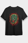 Aslan Siyah Unisex Tişört T-Shirt - TişörtFabrikası