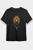 Aslan Siyah Unisex Tişört T-Shirt - TişörtFabrikası
