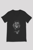 Aslan Siyah Unisex V Yaka Tişört