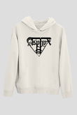 Asphyx Baskılı Beyaz Unisex Kapüşonlu Sweatshirt