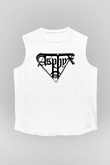 Asphyx Baskılı Beyaz Unisex Kolsuz Tişört - Tshirt
