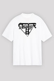 Asphyx Baskılı Beyaz Unisex Oversize Tişört - Tshirt