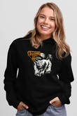 Asphyx Baskılı Unisex Siyah Kapüşonlu Sweatshirt