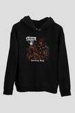Asphyx Baskılı Unisex Siyah Kapüşonlu Sweatshirt