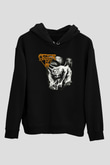 Asphyx Baskılı Unisex Siyah Kapüşonlu Sweatshirt