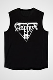 Asphyx Baskılı Unisex Siyah Kolsuz Tişört - Tshirt