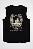 Asphyx Baskılı Unisex Siyah Kolsuz Tişört - Tshirt
