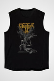 Asphyx Baskılı Unisex Siyah Kolsuz Tişört - Tshirt