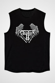 Asphyx Baskılı Unisex Siyah Kolsuz Tişört - Tshirt