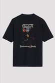 Asphyx Baskılı Unisex Siyah Oversize Tişört - Tshirt