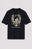 Asphyx Baskılı Unisex Siyah Oversize Tişört - Tshirt
