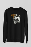 Asphyx Baskılı Unisex Siyah Sweatshirt