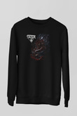 Asphyx Baskılı Unisex Siyah Sweatshirt