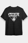 Asphyx Baskılı Unisex Siyah Tişört - Tshirt
