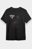 Asphyx Baskılı Unisex Siyah Tişört - Tshirt
