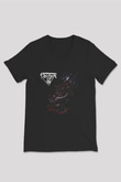 Asphyx Baskılı Unisex Siyah V Yaka Tişört - Tshirt