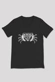 Asphyx Baskılı Unisex Siyah V Yaka Tişört - Tshirt